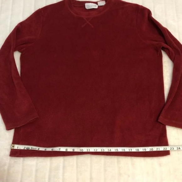 BOGO🦋 Deep Red Colour Pullover Fleece Sweater - Picture 9 of 10